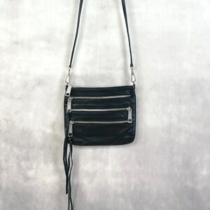 Rebecca Minkoff Pebbled Leather Crossbody Bag Zippers Tassel Detail Chic City